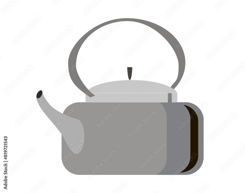 Old teapot kettle vector illustration. Icon in a flat style. Isolated on white background Old teapot kettle vector illustration. Icon in a flat style. Isolated on white background
