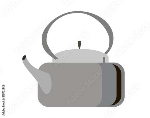 Old teapot kettle vector illustration. Icon in a flat style. Isolated on white background