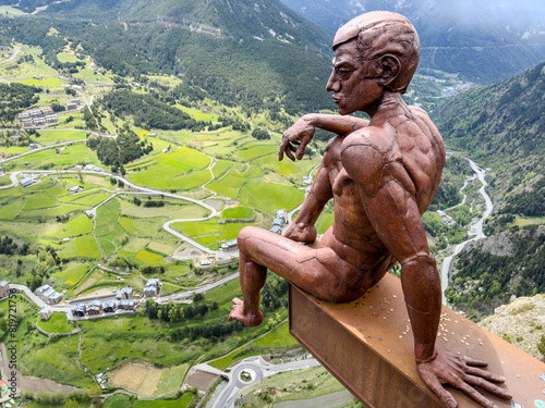 Принти на полотні statue of the mirador del quer in andorra