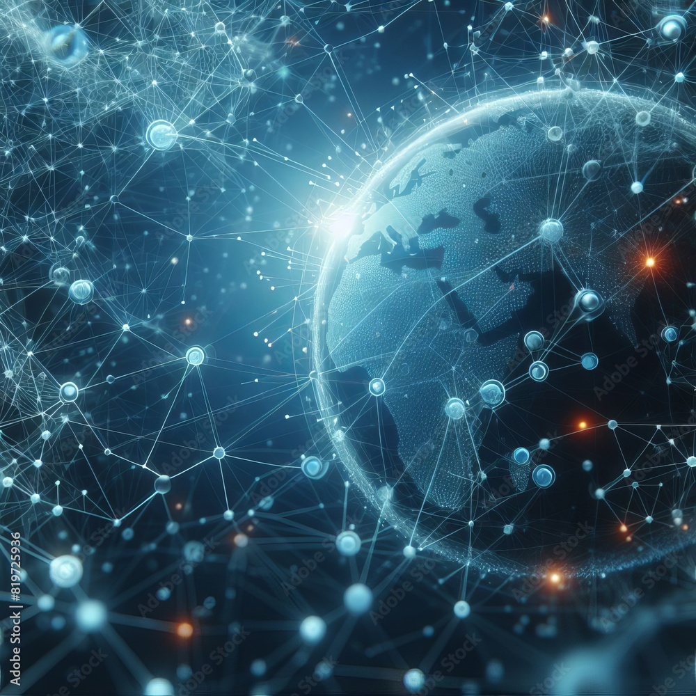 Abstract connection dots. Technology background. Digital drawing blue theme. Network concept 3d rendered Illustrations vector Generative Ai Abstract connection dots. Technology background. Digital drawing blue theme. Network concept 3d rendered Illustrations vector Generative Ai