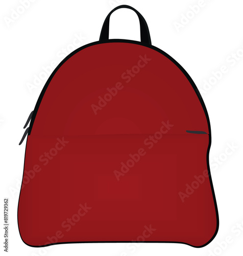 Red school bag. vector illustration
