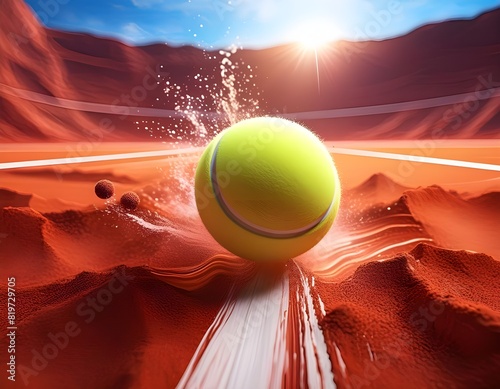 tennis court and ball