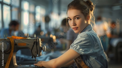 A Seamstress at Her Sewing Machine © DaryaD