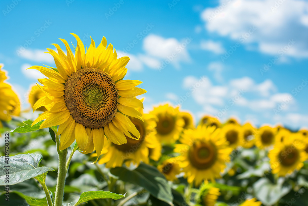 flowers by ai, sunflower field under the blue sky, gentle clouds in the background, photorealistic // ai-generated flowers by ai, sunflower field under the blue sky, gentle clouds in the background, photorealistic // ai-generated