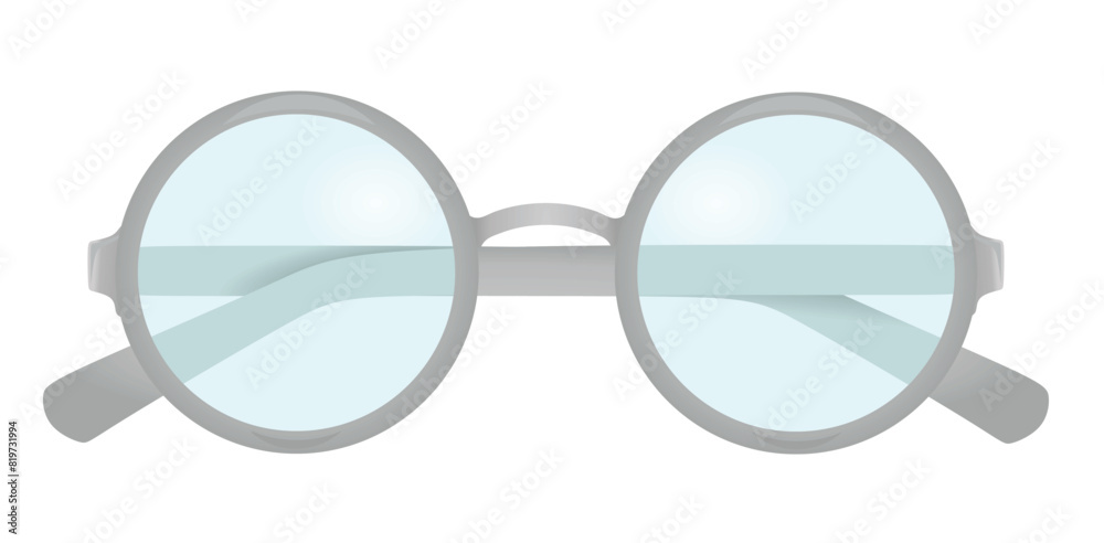 Fototapeta premium Grey circle glasses. vector illustration
