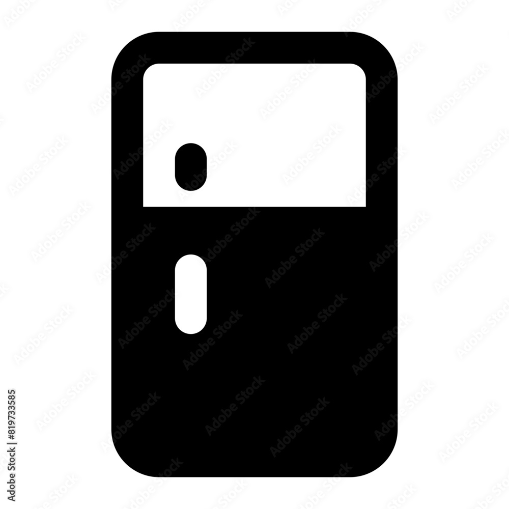Refrigerator Icon in Solid Style Refrigerator Icon in Solid Style