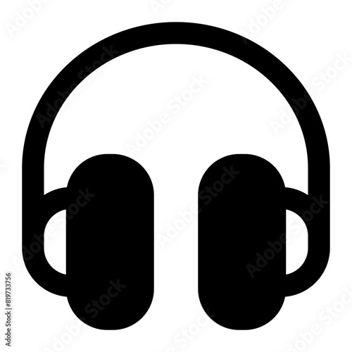Headphones Icon in Solid Style