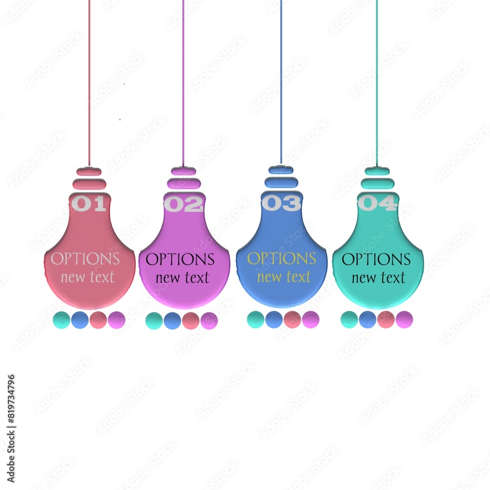 4 options infographics design .new year card with christmas balls