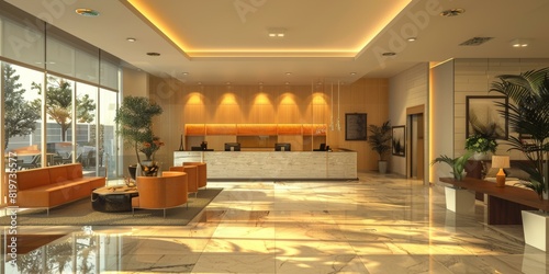 Modern Hotel Lobby with Elegant Design