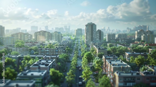 Modern Cityscape with Towering Skyscrapers