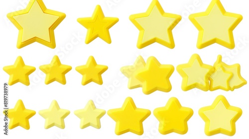  A collection of yellow dots on a pure background, featuring trims to form star shapes