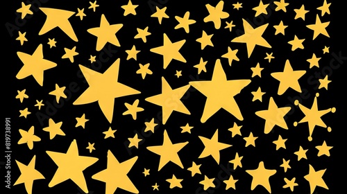   A black background with yellow stars on the bottom