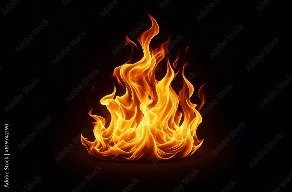 Fototapeta premium fire or bonfire in the fireplace