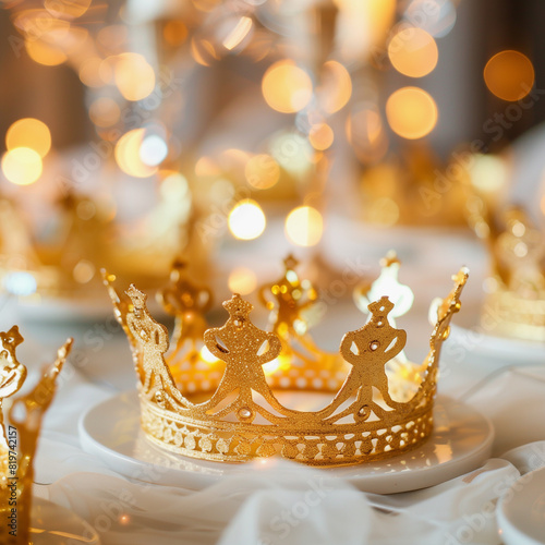 Golden Crowns with Festive Lights