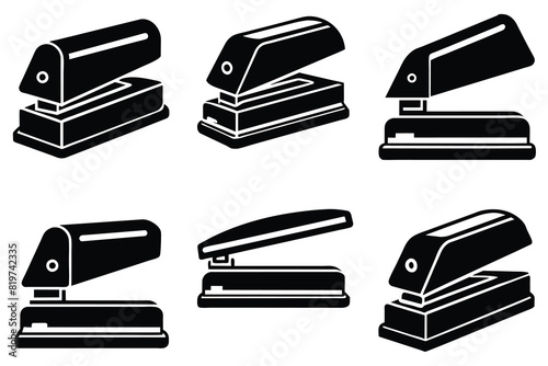 Simple of paper punch staples vector design