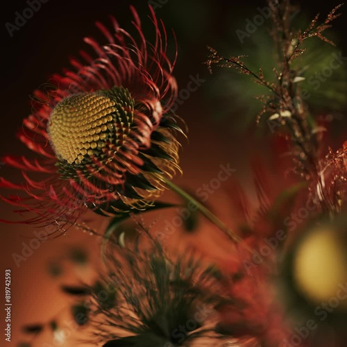 A fantastic flower blooms. 3D motion footage.
