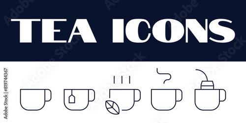 Tea Drink icons set. line drinks Tea icon vector illustration. Tea icons photo