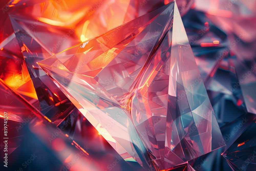 Close up of diamond on vibrant background