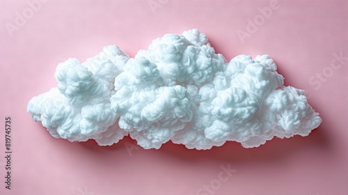  A fluffy cloud resting on a rose-colored backdrop with a rosy foreground photo