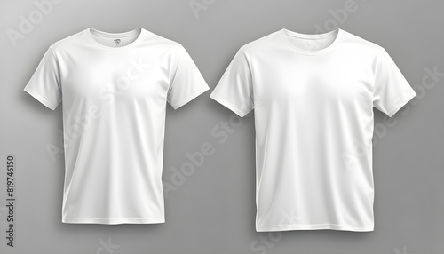 Mockup template white t shirt round neck men and women 15