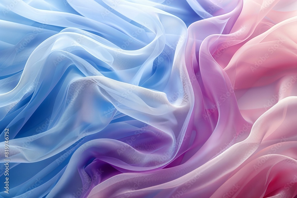 Close up of pink and blue fabric on white background Close up of pink and blue fabric on white background