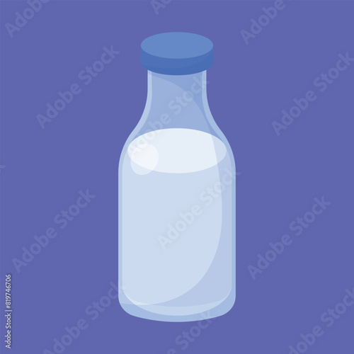 Milk bottle icon vector. bottle of fresh milk illustration. healthy milk glass bottle