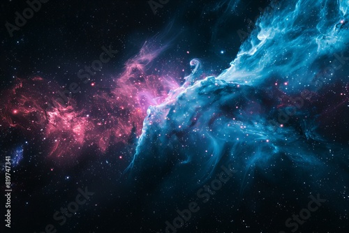 A close up of a galaxy with stars and nebulas photo