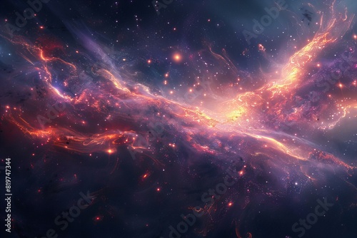 A close up of a galaxy with stars and a nebula photo