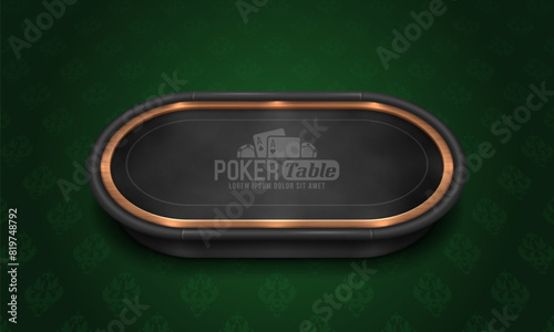 Poker table with dark cloth. Vector illustration.