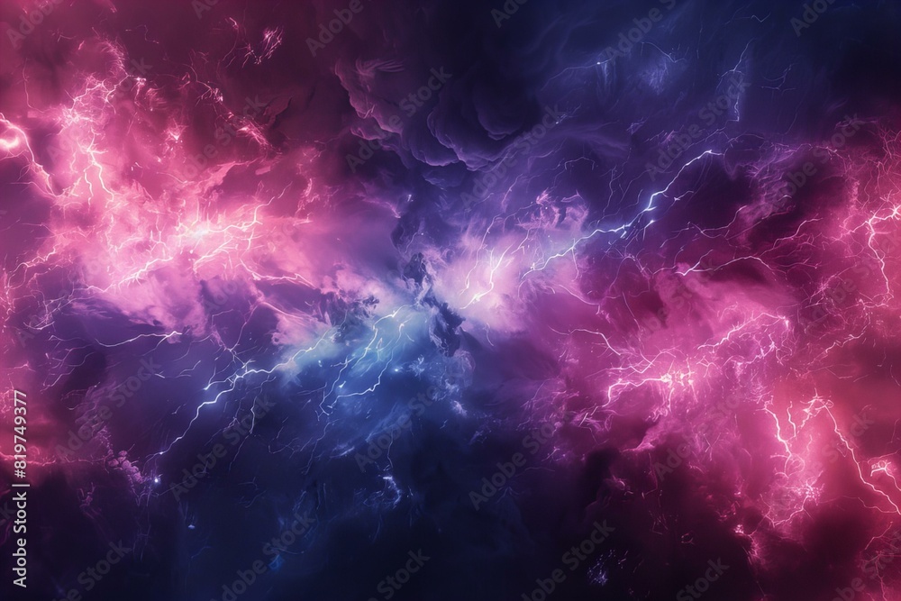 A close up of a purple and blue cloud with lightning A close up of a purple and blue cloud with lightning