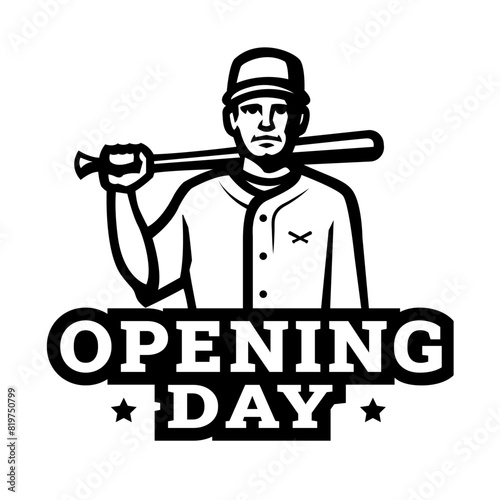 Opening day, baseball logo, emblem.