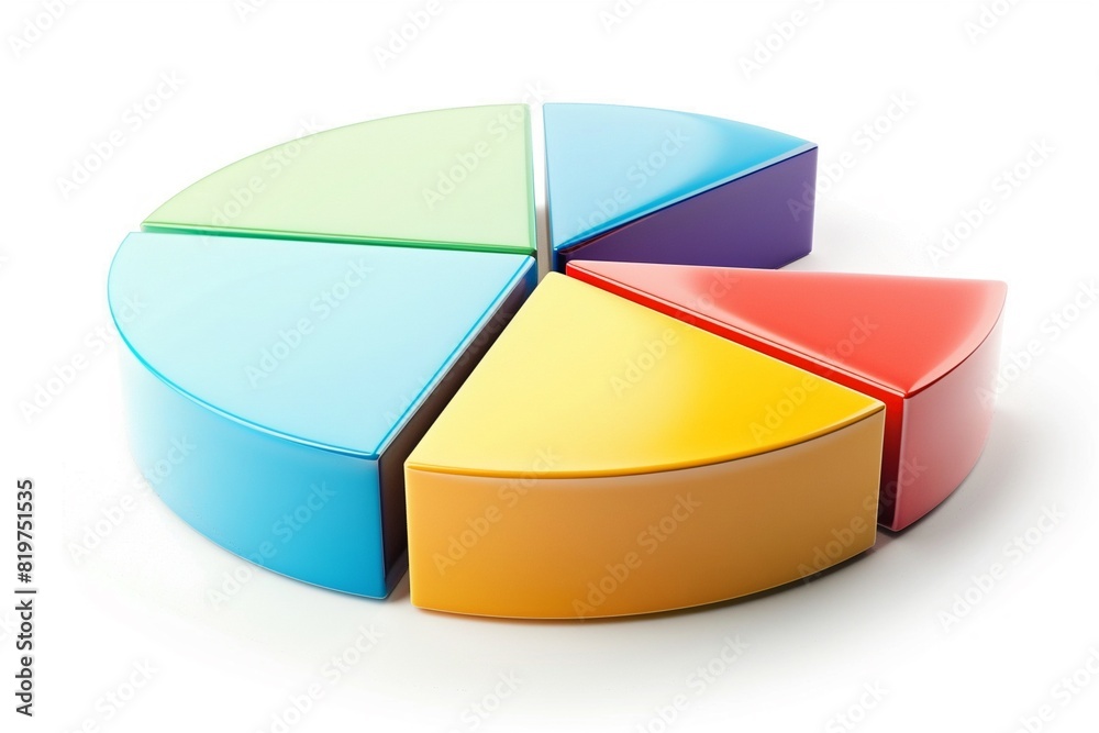 Closeup of pie chart with 75 section highlighted, isolated on white background, ideal for data visualization and statistics Closeup of pie chart with 75 section highlighted, isolated on white background, ideal for data visualization and statistics