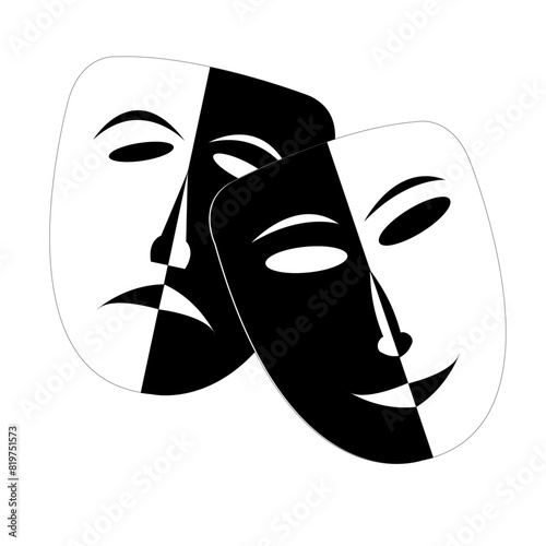 Deux masques côte à côte noir et blanc
