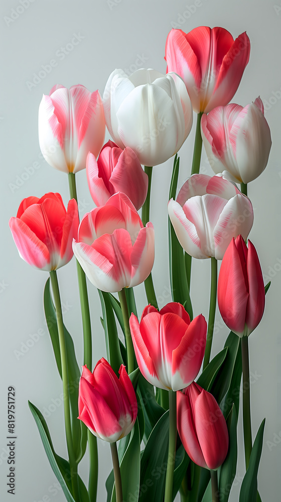Obraz premium Vertical display of tuplips