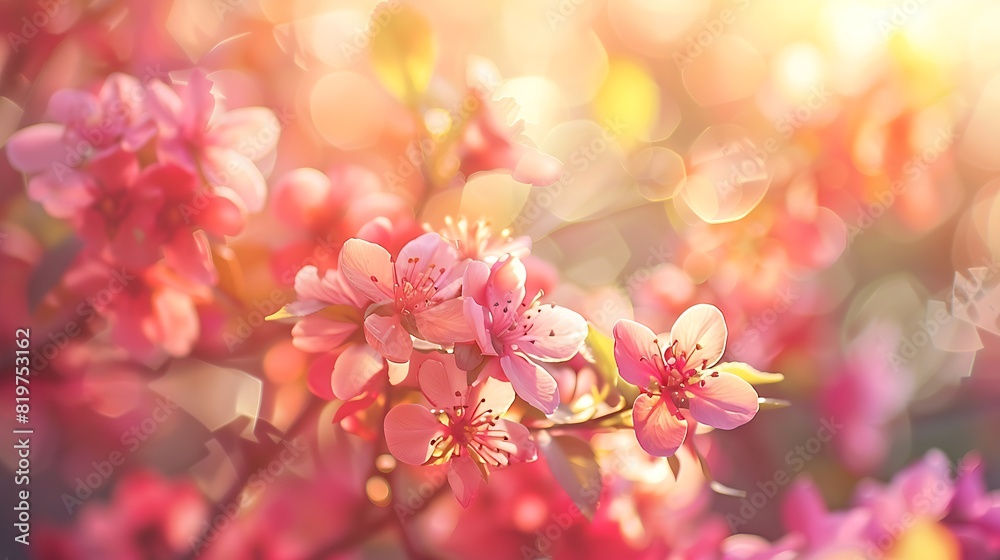 beautiful spring with blooming flowers, pink flower