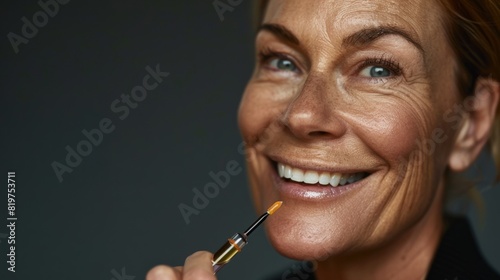 Woman Applying Elegant Makeup photo