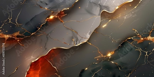 Abstract Marble Stone seamless Pattern Texture with Gold and Multicolored Accents. Great as design inspiration for banners prints poster