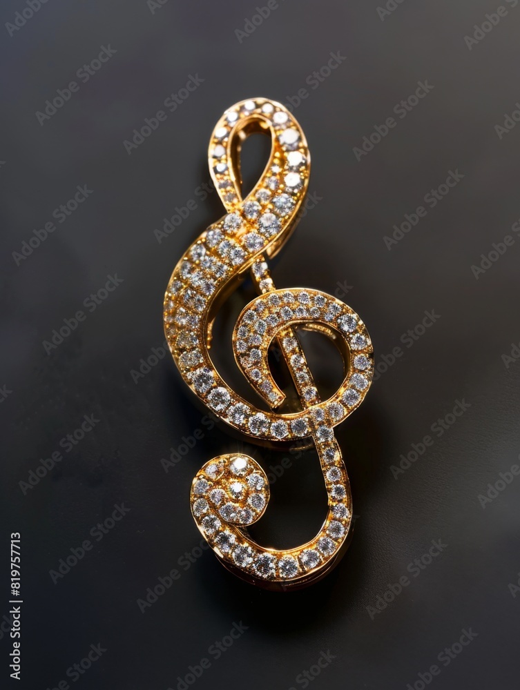 Clef made of diamonds. A musical symbol used to indicate which notes are represented by the lines and spaces on a musical staff Clef made of diamonds. A musical symbol used to indicate which notes are represented by the lines and spaces on a musical staff