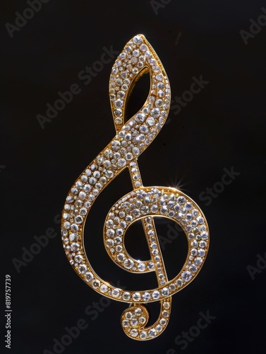 Clef made of diamonds. A musical symbol used to indicate which notes are represented by the lines and spaces on a musical staff photo