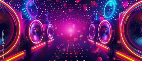 Fototapeta Naklejka Na Ścianę i Meble -  neon style speaker