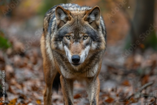 The gray wolf is walking through the forest, high quality, high resolution © BOOM