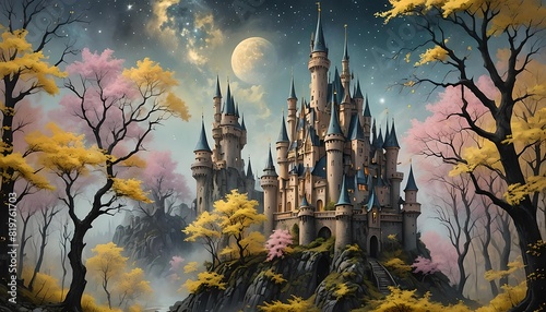 Fairytale Castle in the Dreamland Illustration photo