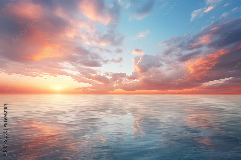 A beautiful view of clouds over the sea, sunrise shot A beautiful view of clouds over the sea, sunrise shot