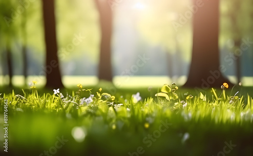 Blurred background of green environment.
