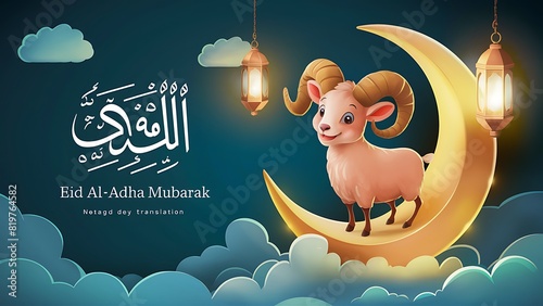 Eid al adha mubarak banner background photo