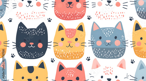 seamless pattern with cats