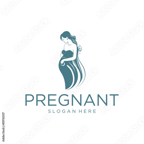 Pregnant woman logo vector illustration