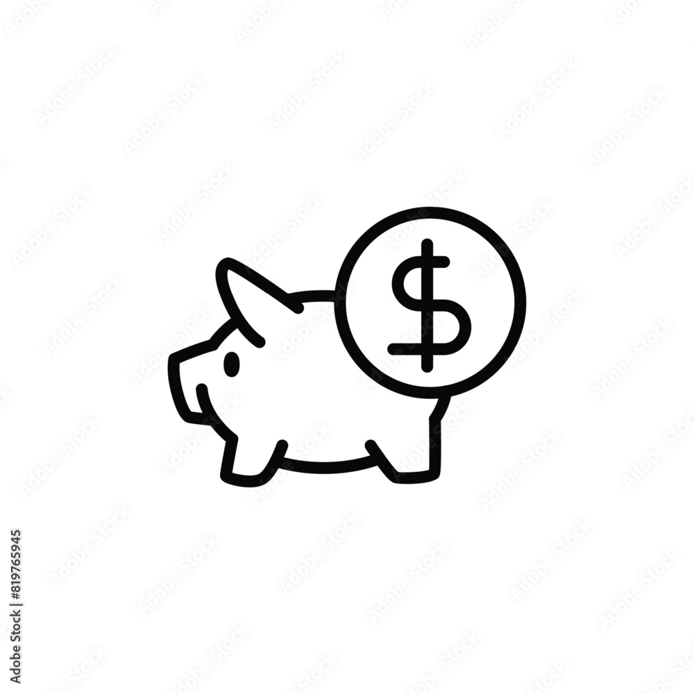 piggy investmen outline icon pixel perfect vector design good for website or mobile app piggy investmen outline icon pixel perfect vector design good for website or mobile app