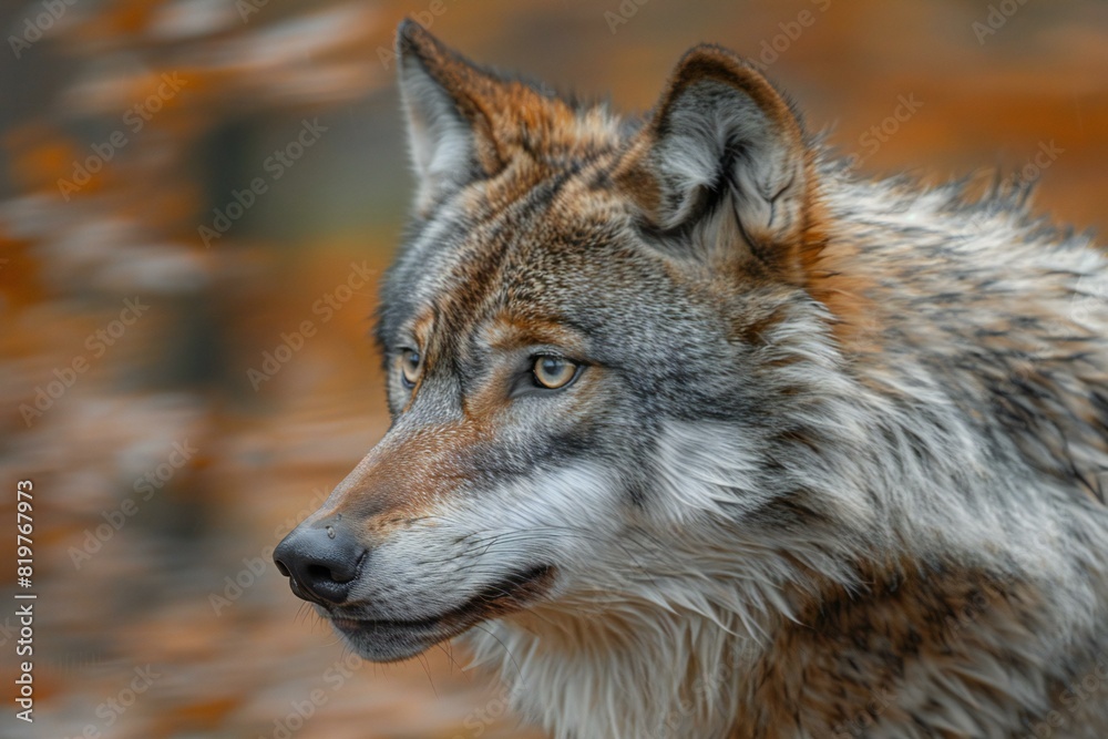 Depicting a grey wolf in the forest, high quality, high resolution