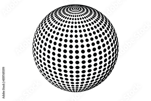 Dotted orb design element on black vector © Romana Rupa